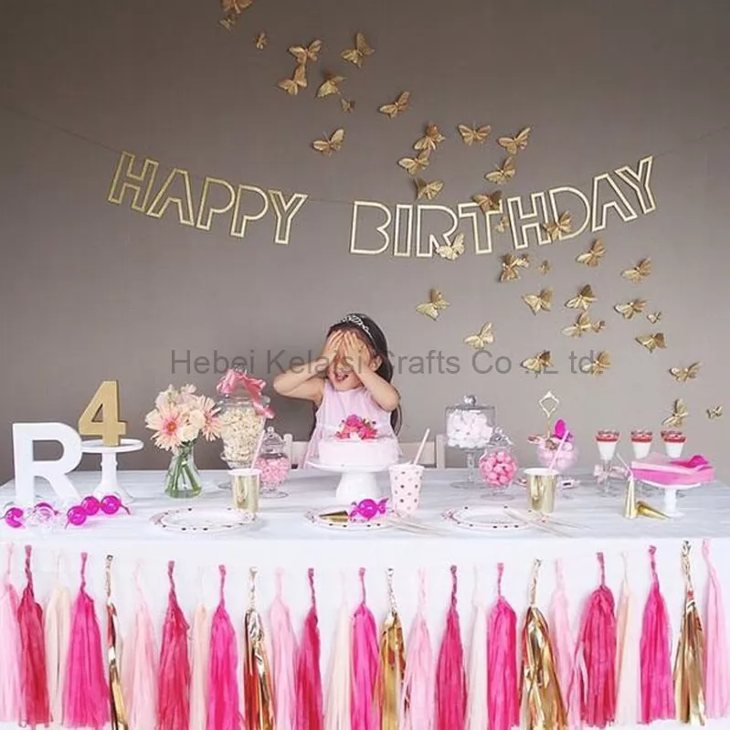 colorful hollowed out happy birthday letter banner