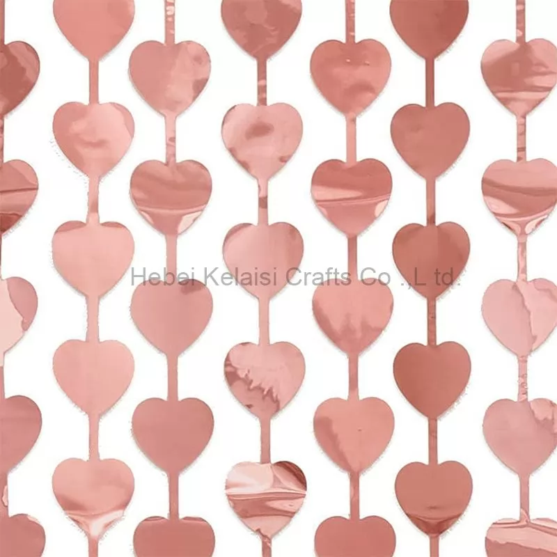 Rose Gold Heart Foil Curtain