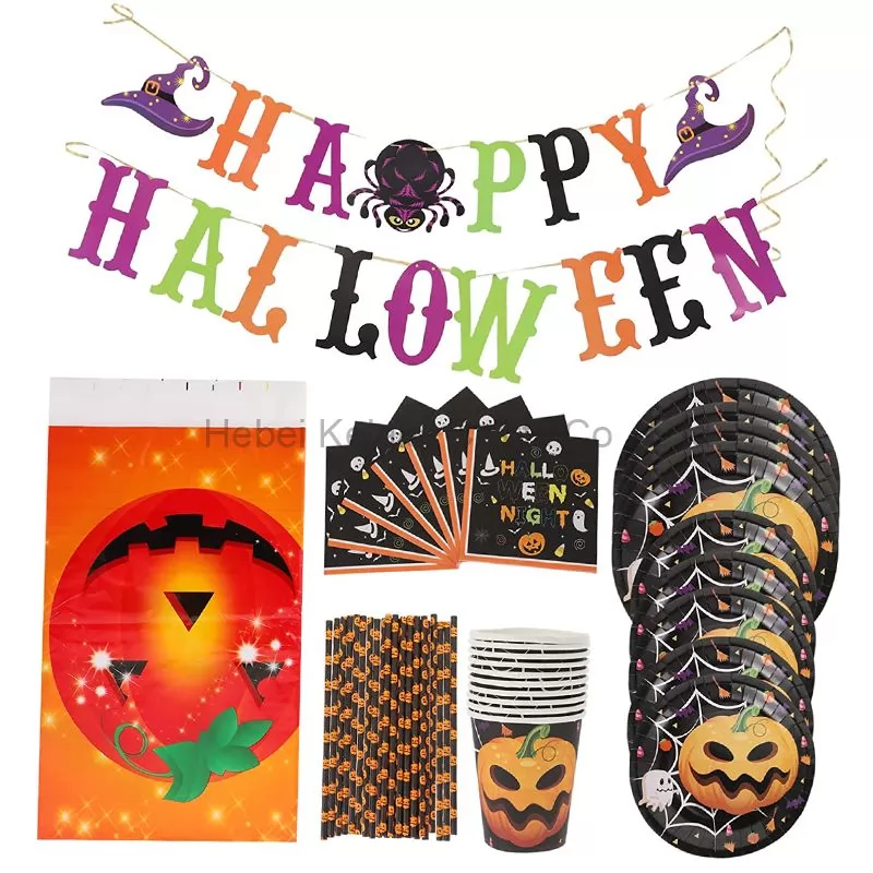 Halloween Party Set Disposable Dinnerware Set