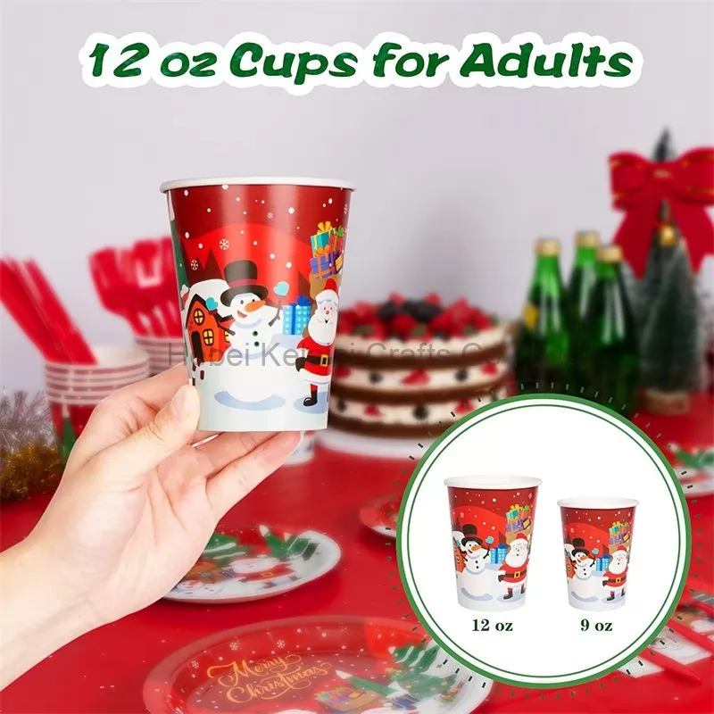 Christmas Plaid Elk Disposable Party Set