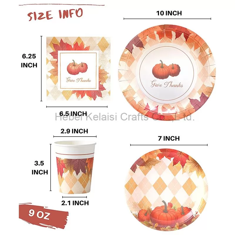 Large Thanksgiving Plates and Napkins Sets