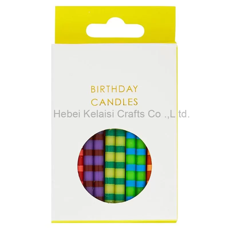 Birthday Striped Mulit-Coloured Candles