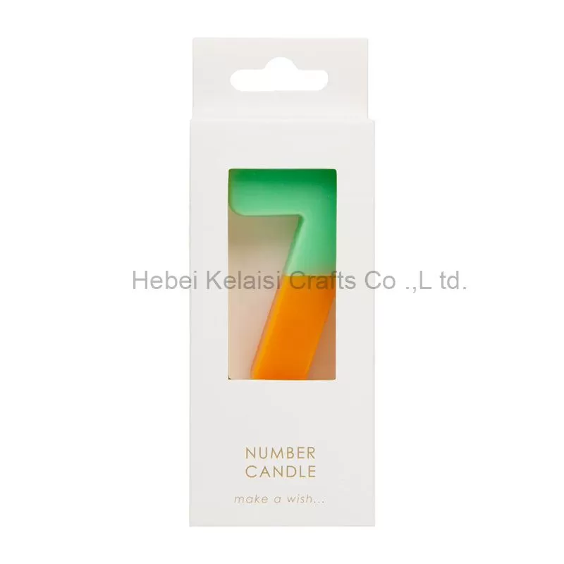 Orange and Mint Green Birthday Number Candle