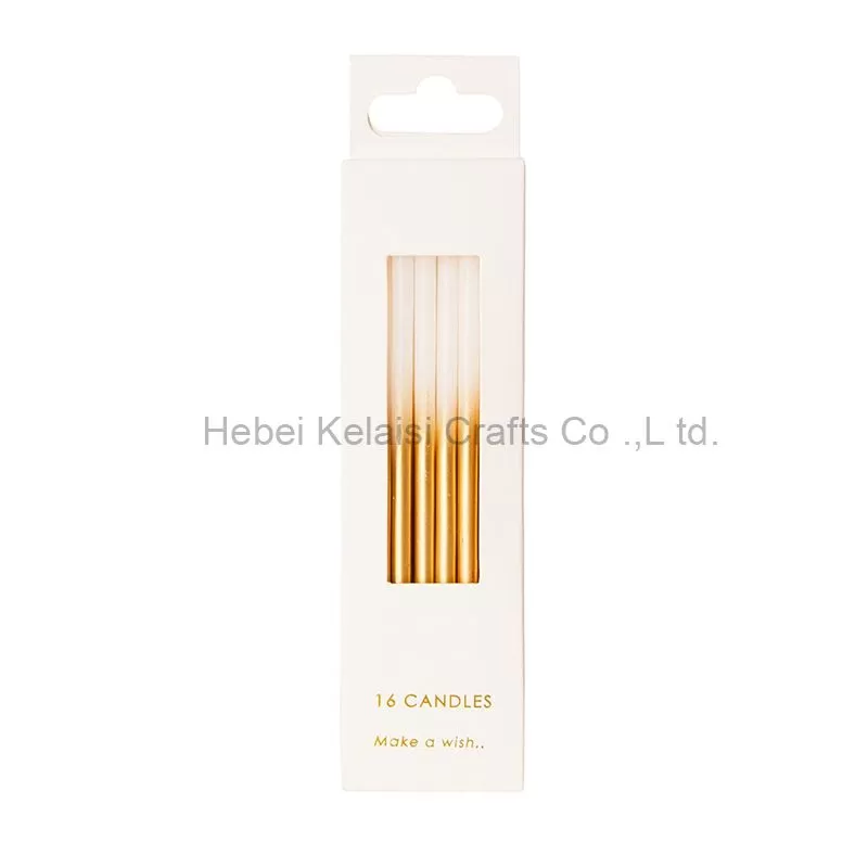 10cm White and Gold Candles