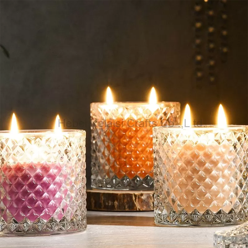 glass lanterns 2/3 wick scented candles