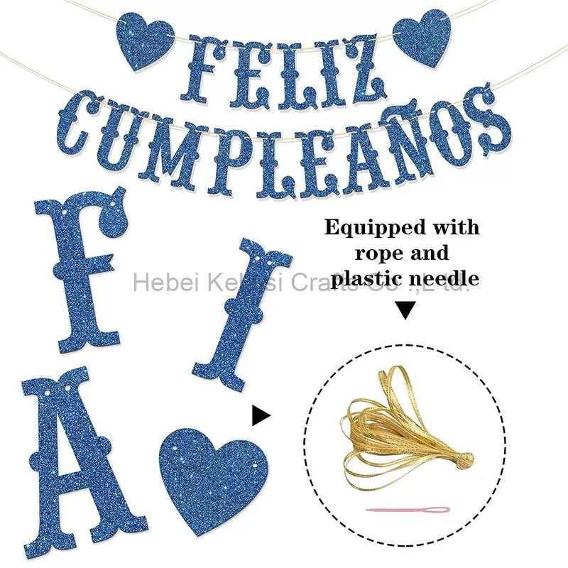 Glitter Feliz Cumpleanos Banner