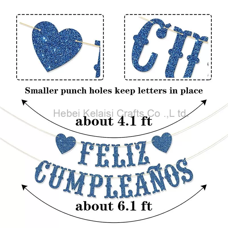 Glitter Feliz Cumpleanos Banner