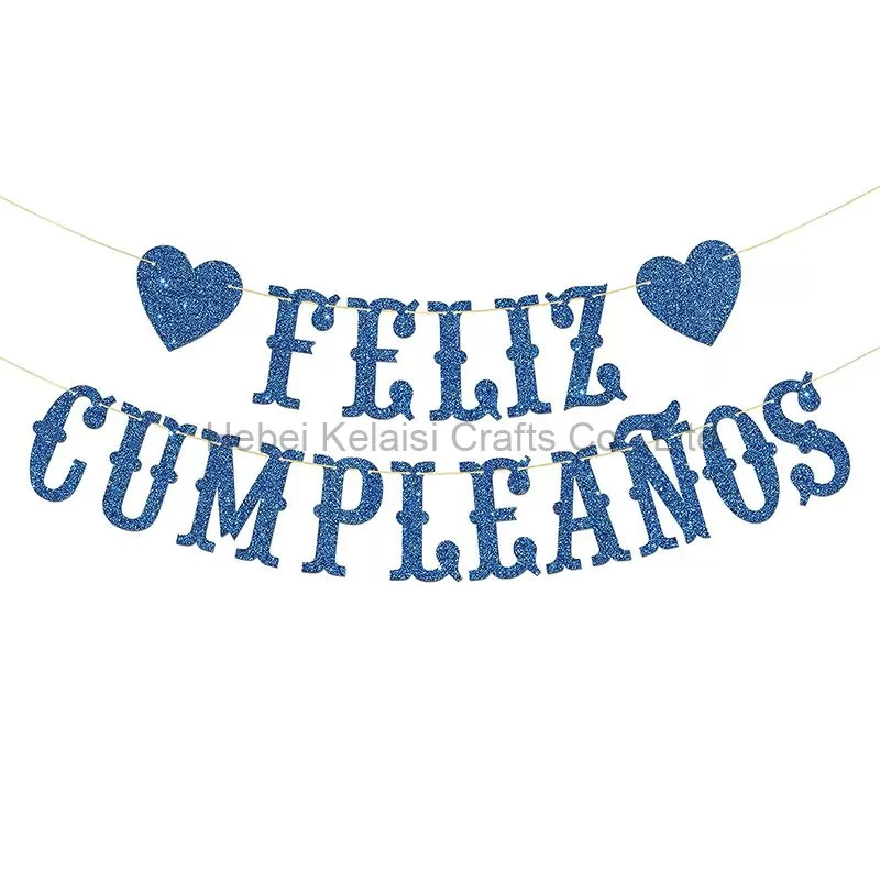 Glitter Feliz Cumpleanos Banner