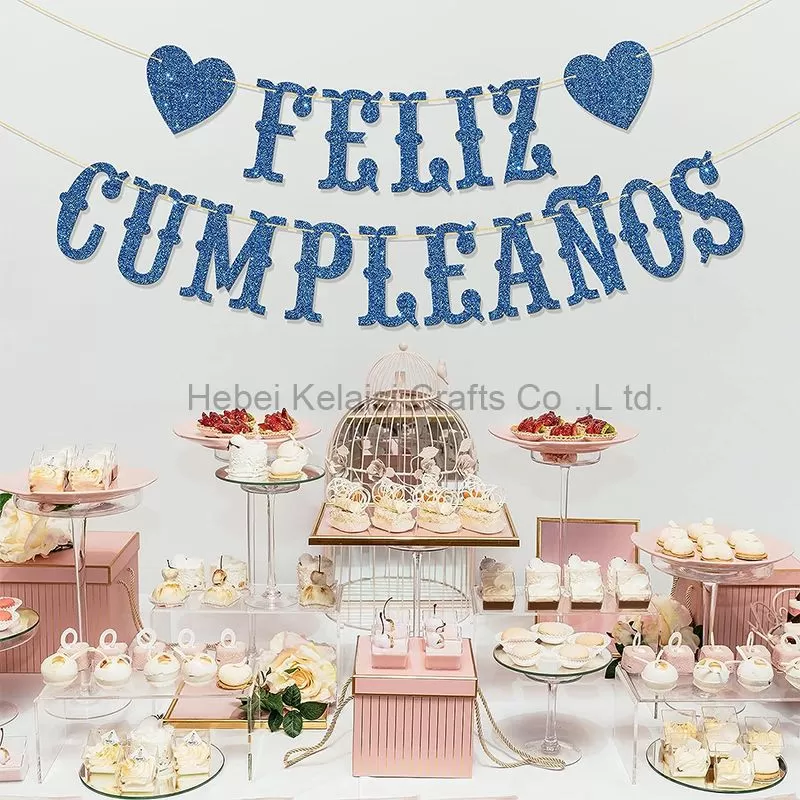 Glitter Feliz Cumpleanos Banner