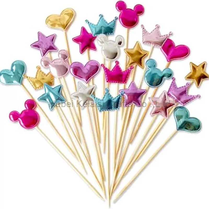 Crown Stars Heart Cupcake Flags Colorful Cake Topper