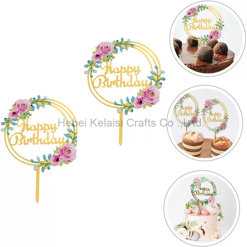 Birthday Party Cake Topper Flowers