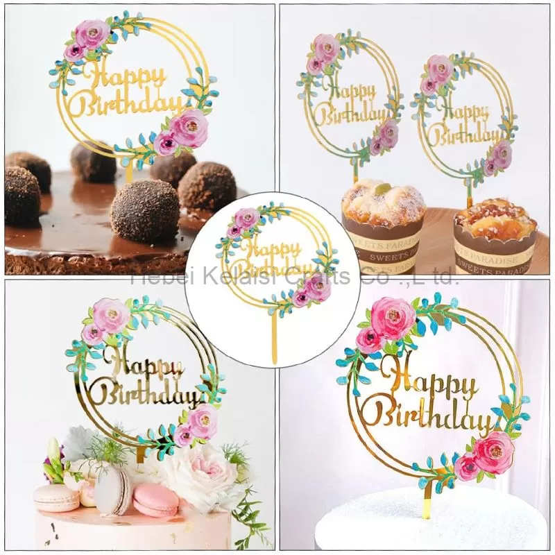 Birthday Party Cake Topper Flowers