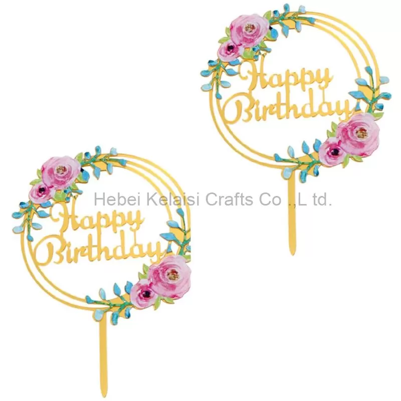 Birthday Party Cake Topper Flowers