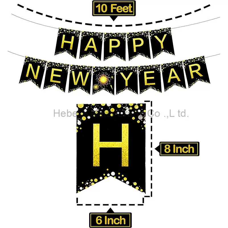 Glitter Happy New Year Banner