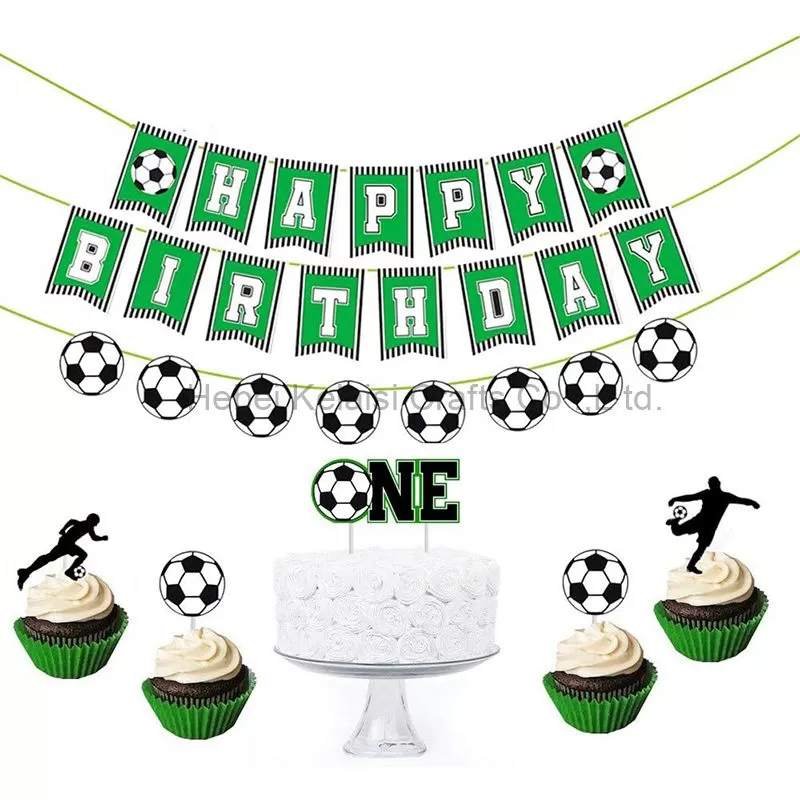 Soccer Themed Banner for Boys Girls Birthday