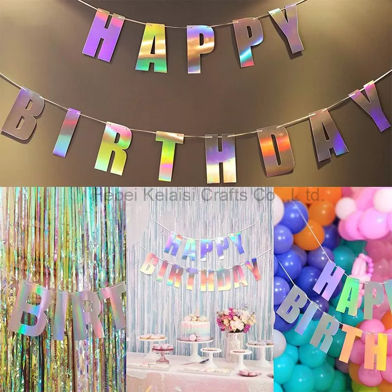 Glossy Green Happy Birthday Metallic Banner