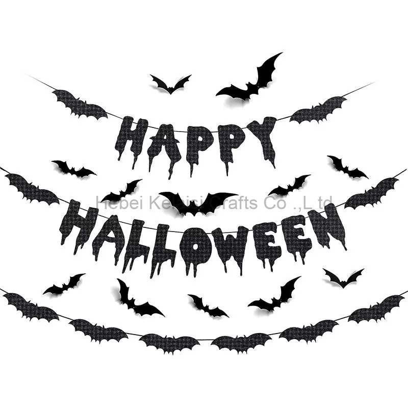 Black Halloween Decoration Banner