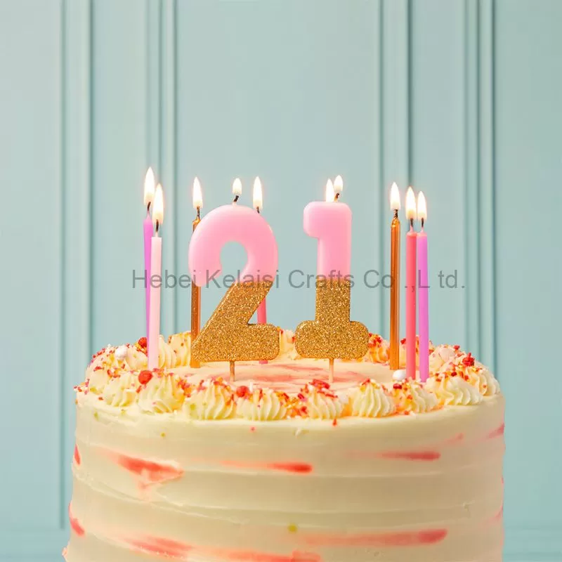 Gold Glitter Big Unique Number Birthday Candles