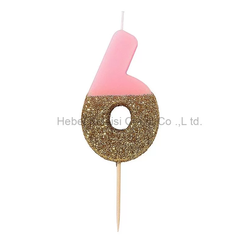 Gold Glitter Big Unique Number Birthday Candles