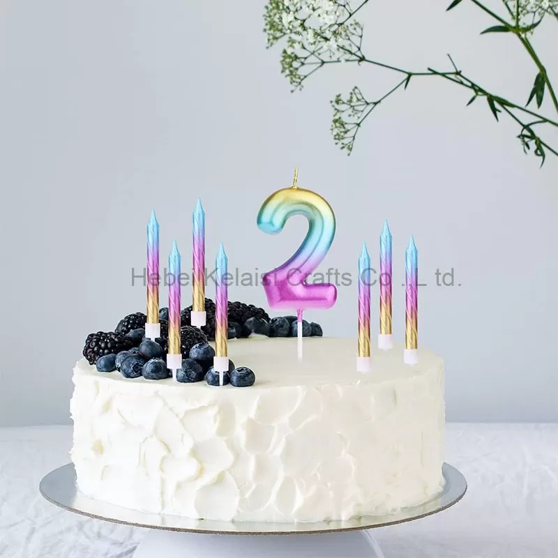 1 Set of 2.7inch Galaxy Sky Gradient Birthday Candles