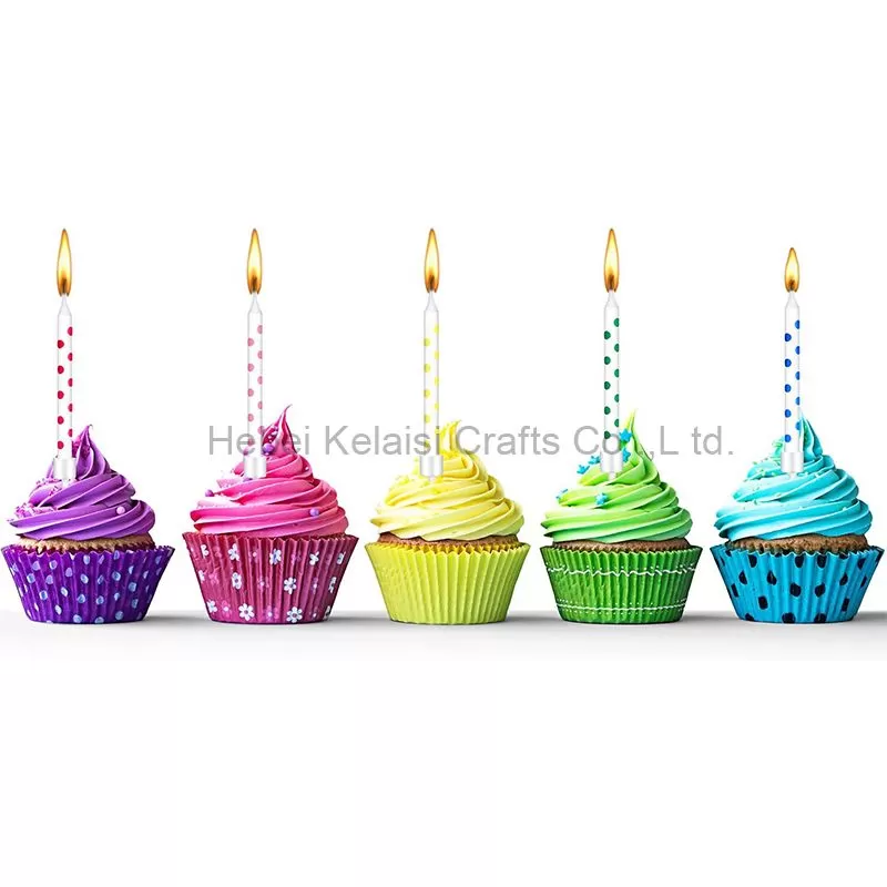 Birthday Blue Circular Dot Shape Candle