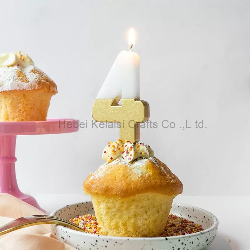 white gold birthday cake candles