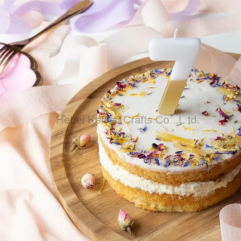 white gold birthday cake candles