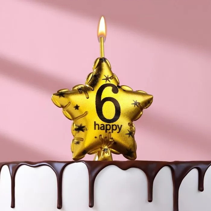 Gold  Handmade Paraffin Wax Number Birthday  Candles