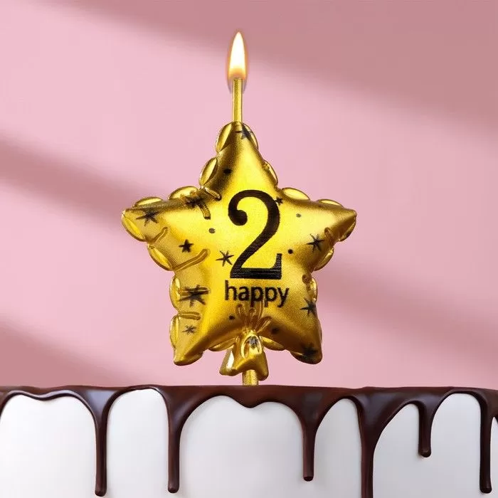 Gold  Handmade Paraffin Wax Number Birthday  Candles