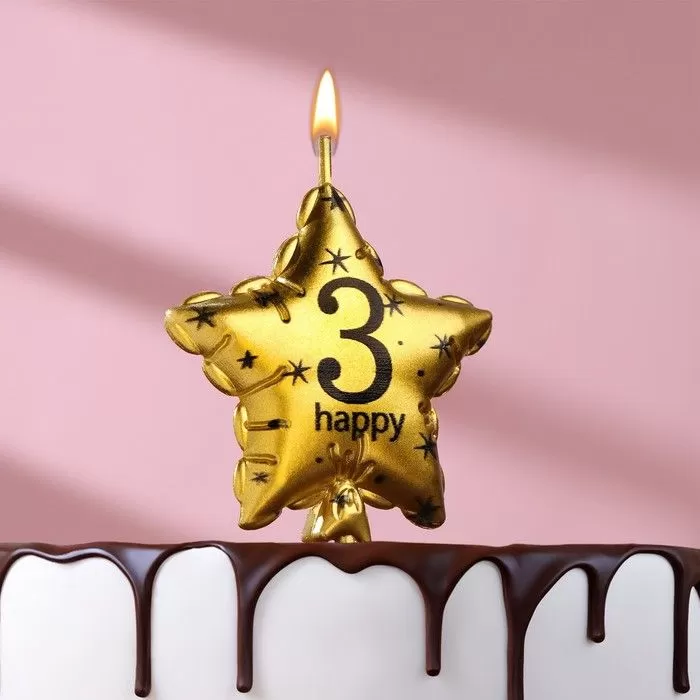 Gold  Handmade Paraffin Wax Number Birthday  Candles