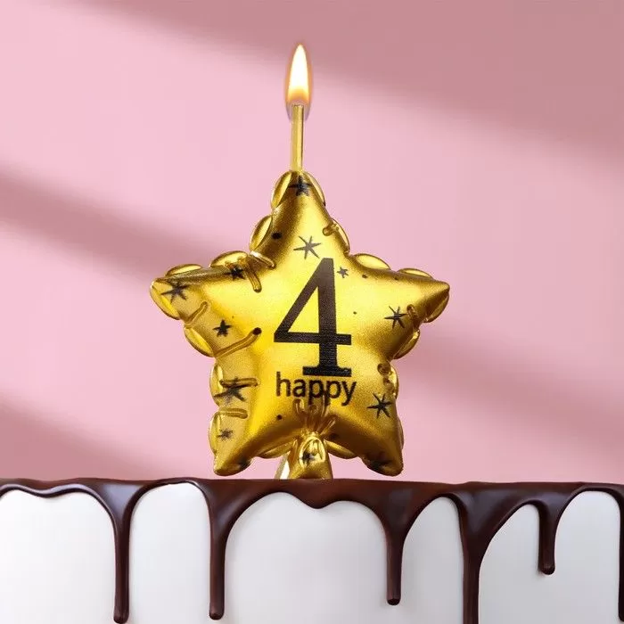 Gold  Handmade Paraffin Wax Number Birthday  Candles