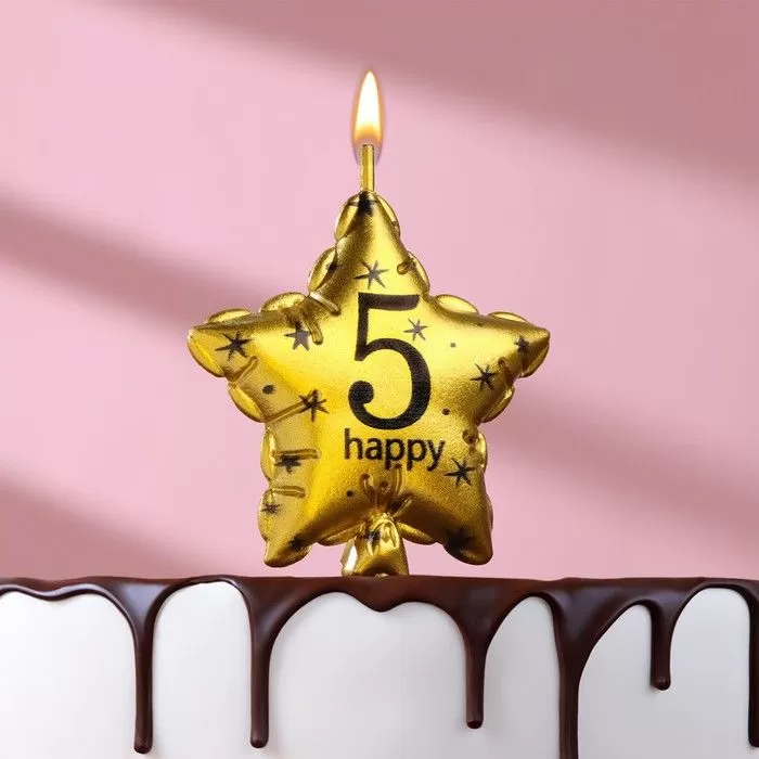 Gold  Handmade Paraffin Wax Number Birthday  Candles