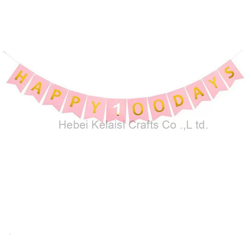 Baby Hundred Days Party Fishtail Bronze Bunting Happy 100 days