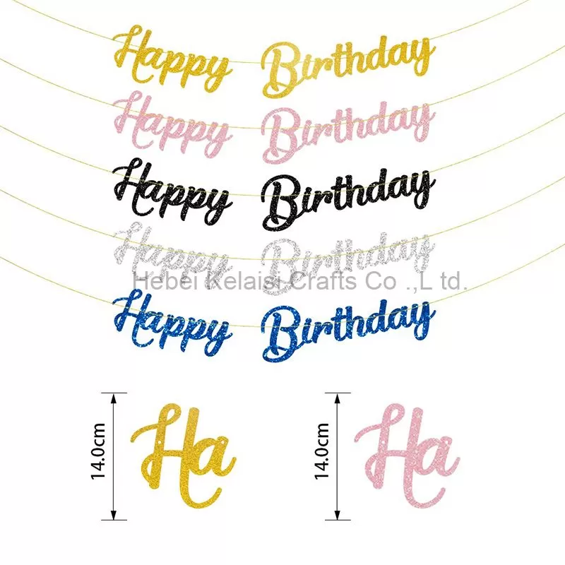 Happy Birthday Gold Glitter Banner