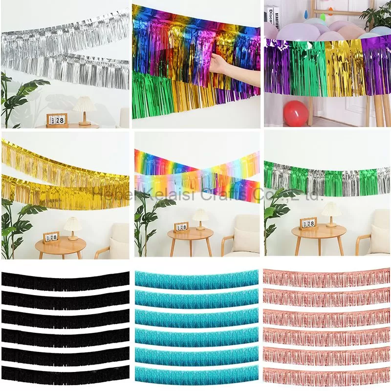 10 Feet Long Metallic Foil Fringe Garland