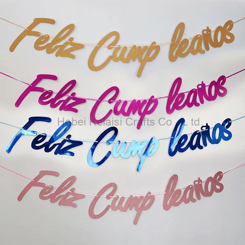 New Spanish Letter Flag Birthday Decoration
