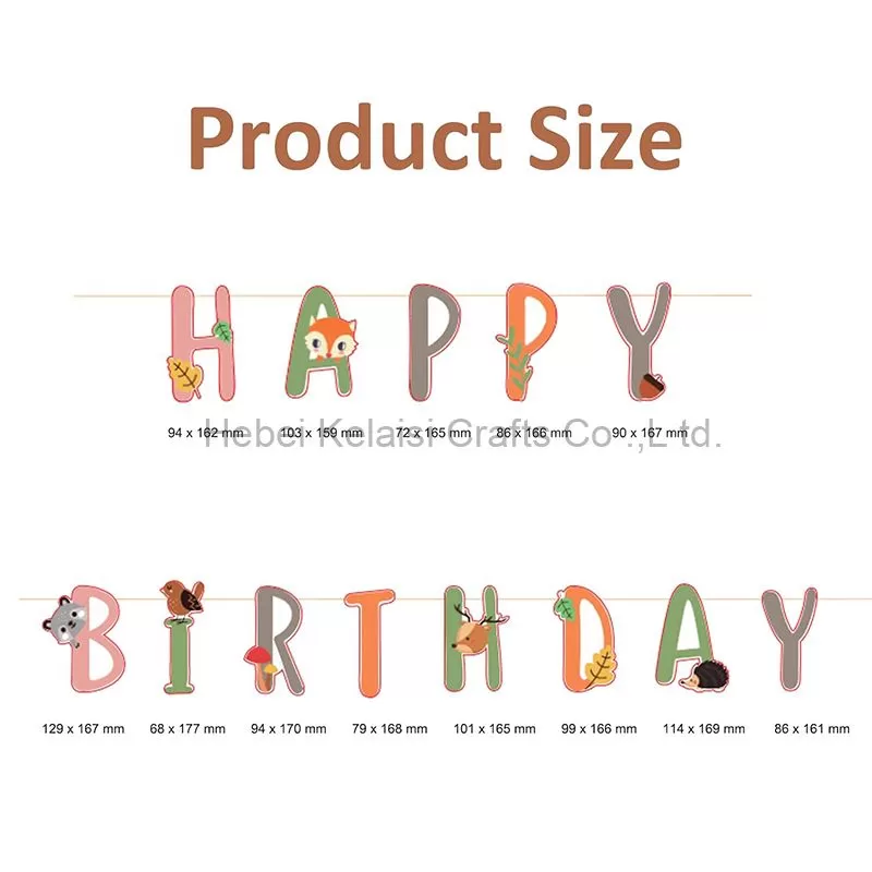 Jungle Animal Themed Birthday Flag Pull Banner