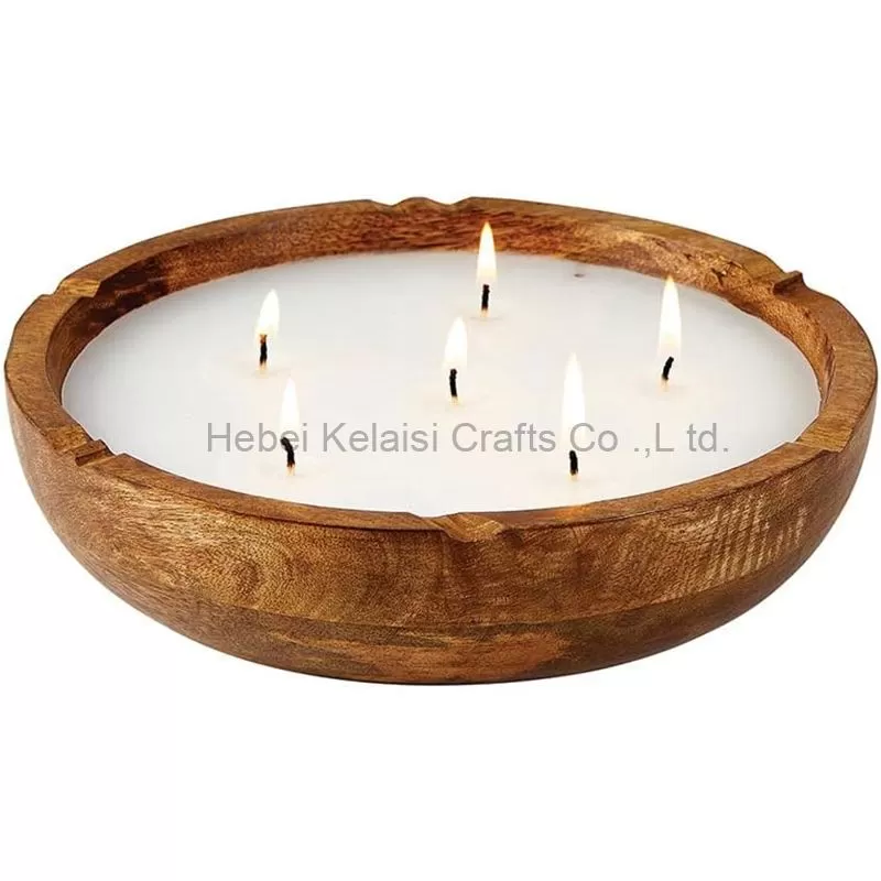 Wooden Candle Holder for dough round shape Design Candle