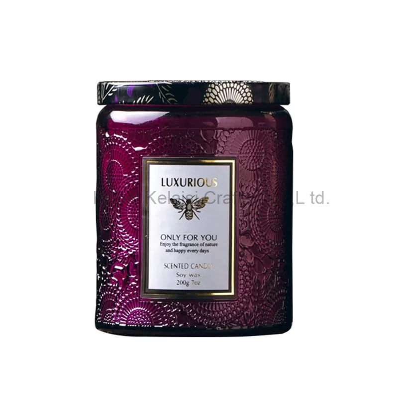 embossed star cup scented candle gift set