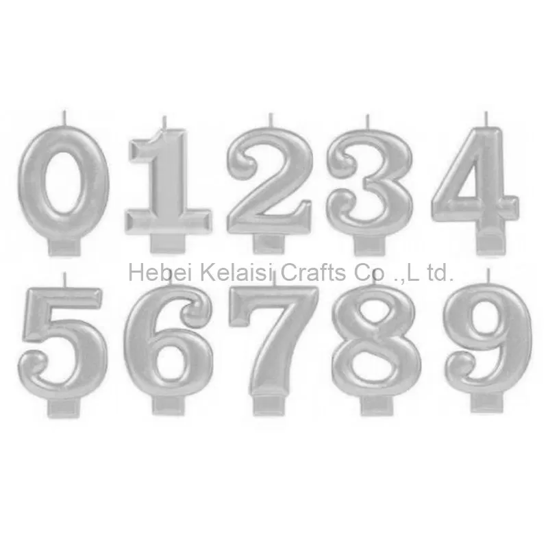 Numbers Silver Birthday Candles