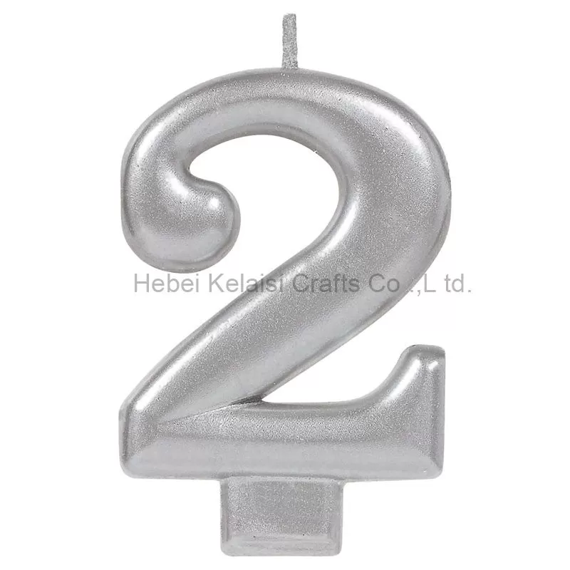Numbers Silver Birthday Candles