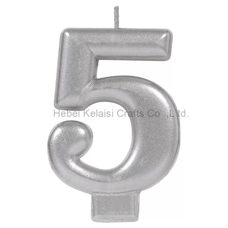Numbers Silver Birthday Candles