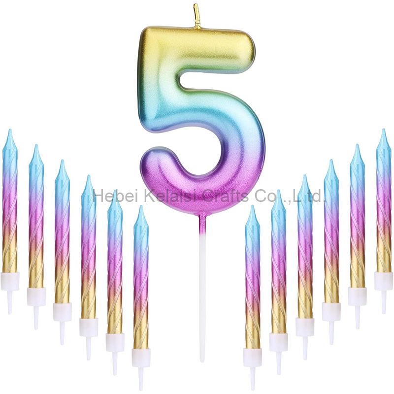 1 Set of 2.7inch Galaxy Sky Gradient Birthday Candles