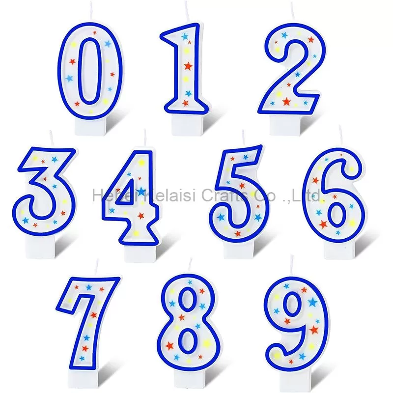 0-9 digital print birthday number candle