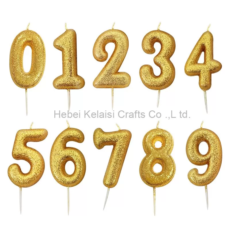 Luxury Golden Birthday Number Candle Sets