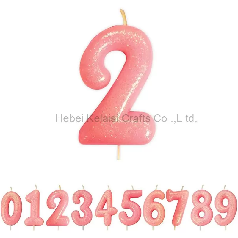 Luxury Pink Birthday Number Candle Sets