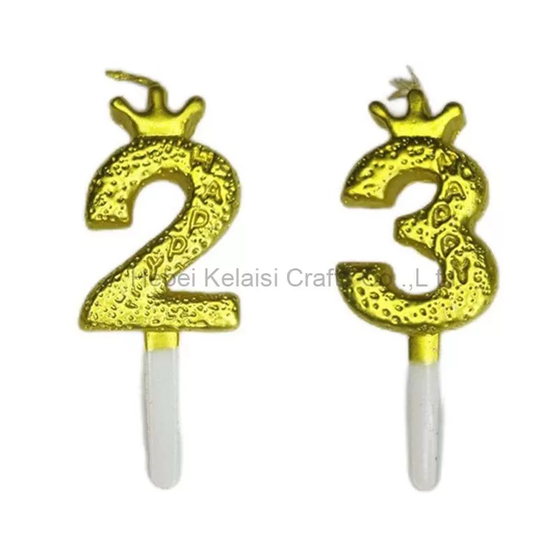 Party Decorations Crown Gold Numbers Candles