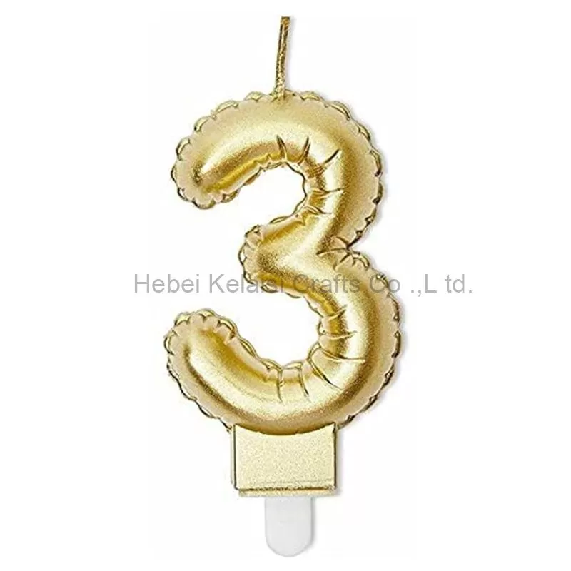 Golden balloon shaped birthday digital party decorative candles