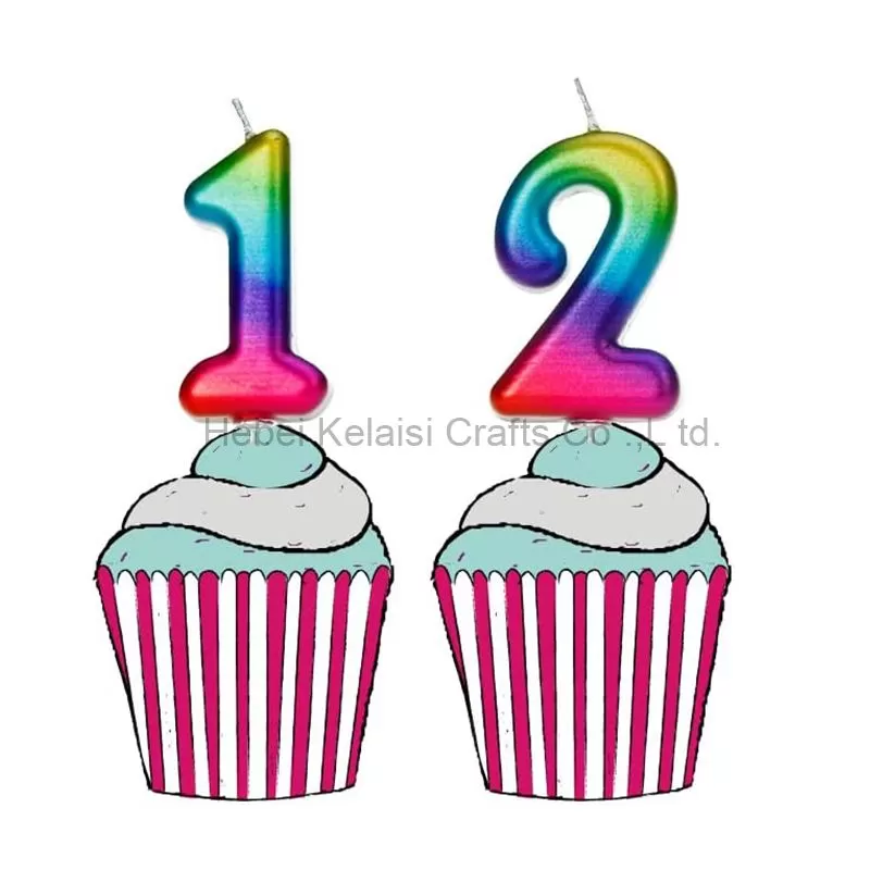 Mixed Digital Cake Number Candle