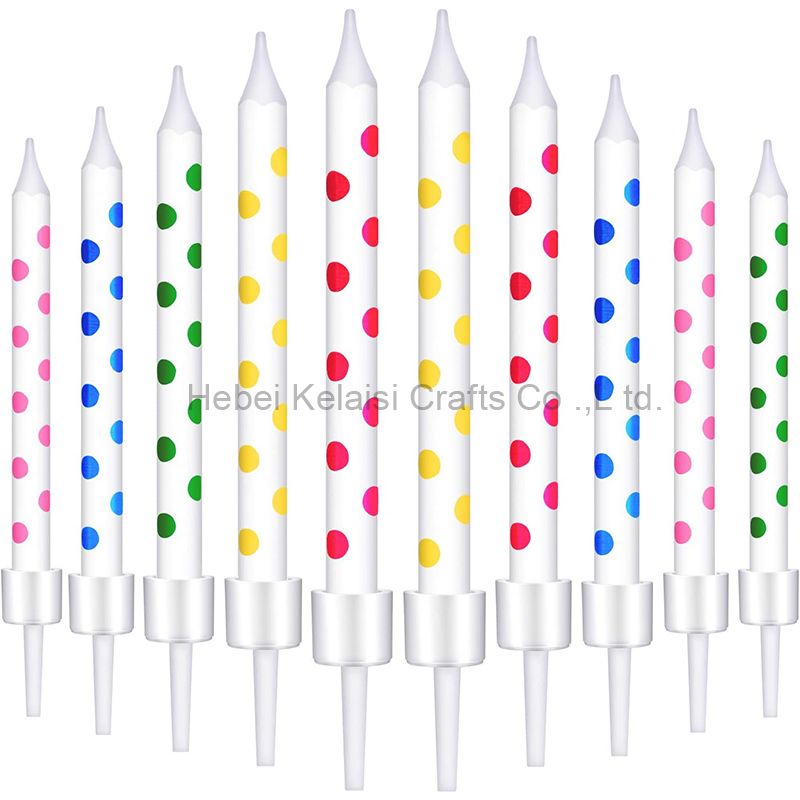 Birthday Blue Circular Dot Shape Candle